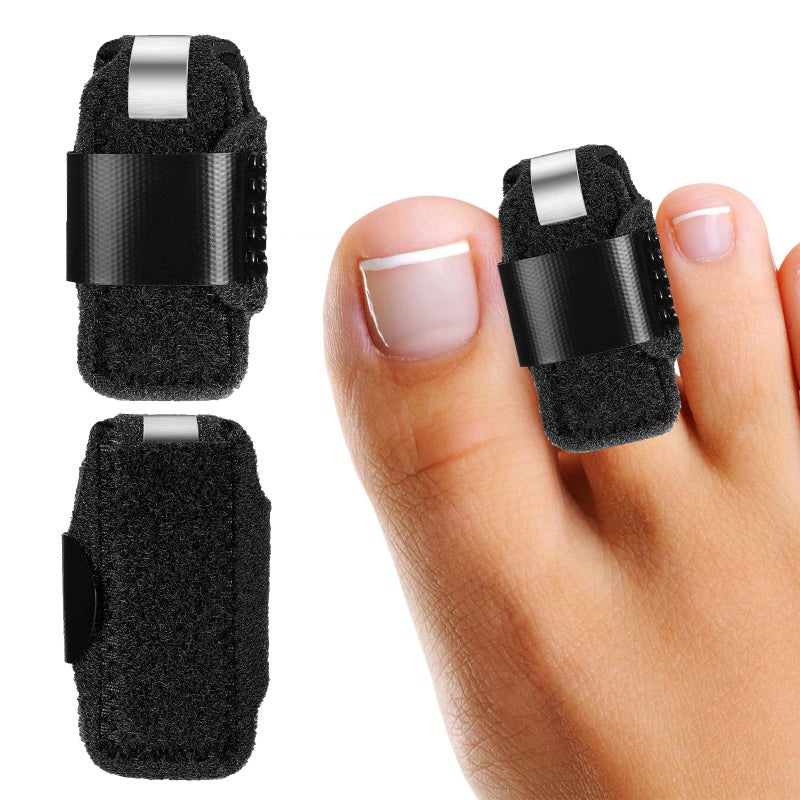 LINXIU Toe Splint for Bent Toes Toe Straightener Hammer Toe Corrector Adjustable Toe Brace Finger Splints to Align and Support Toe 2Pcs - Image 1